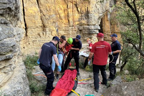 Rettungsübung in den Felsengärten