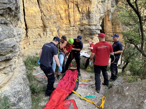 Rettungsübung in den Felsengärten